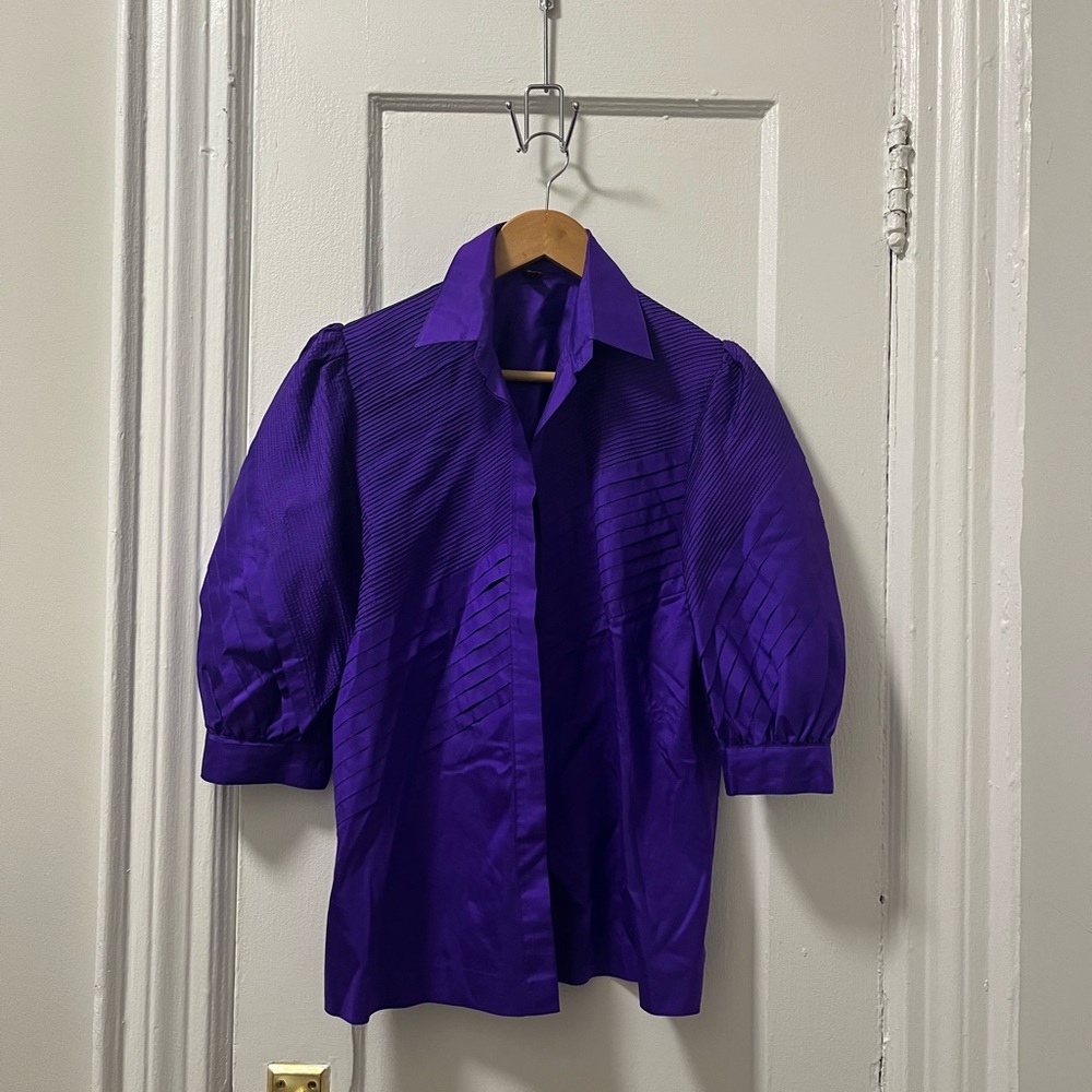 Rich purple Thai Silk 1980s-era vintage top